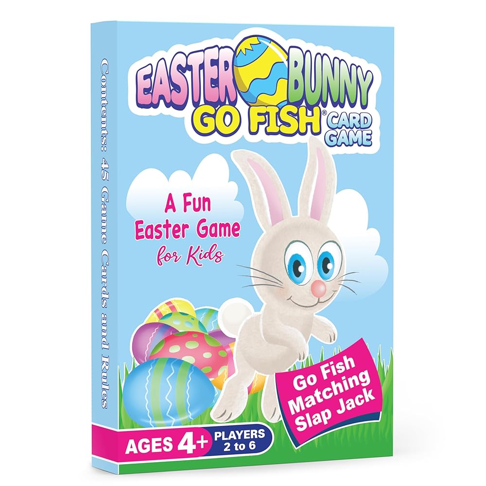 Arizona GameCo Easter Bunny Go Fish Card Game | Kids Ages 4-9 | Play 3 Fun Games Including Go Fish, Slap Jack & Old Maid Using 1 Deck | an Ideal Easter Gift or Use as Basket...