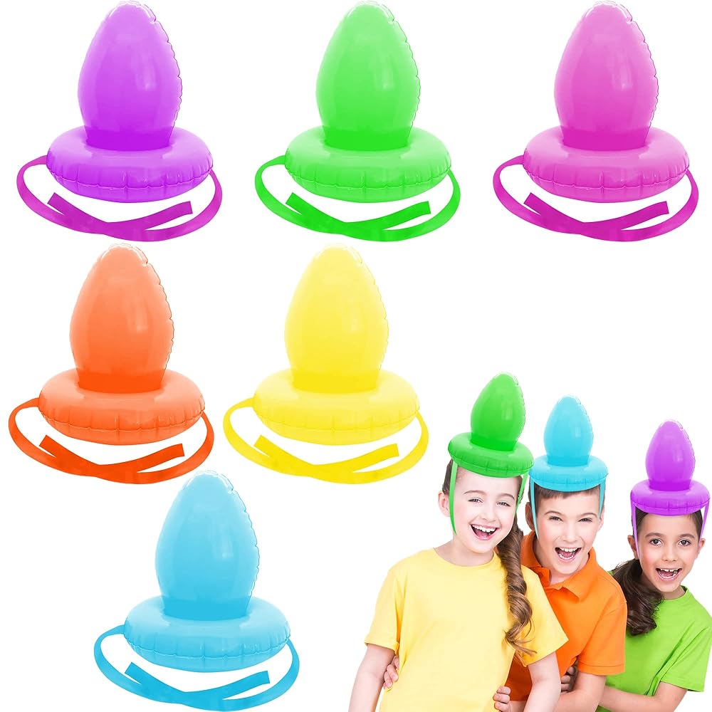 ArtCreativity Easter Egg Balancing Race Game, Easter Games for Kids with 6 Inflatable Eggs and 6 Basket Inflates, Easter Egg Party Games for Kids