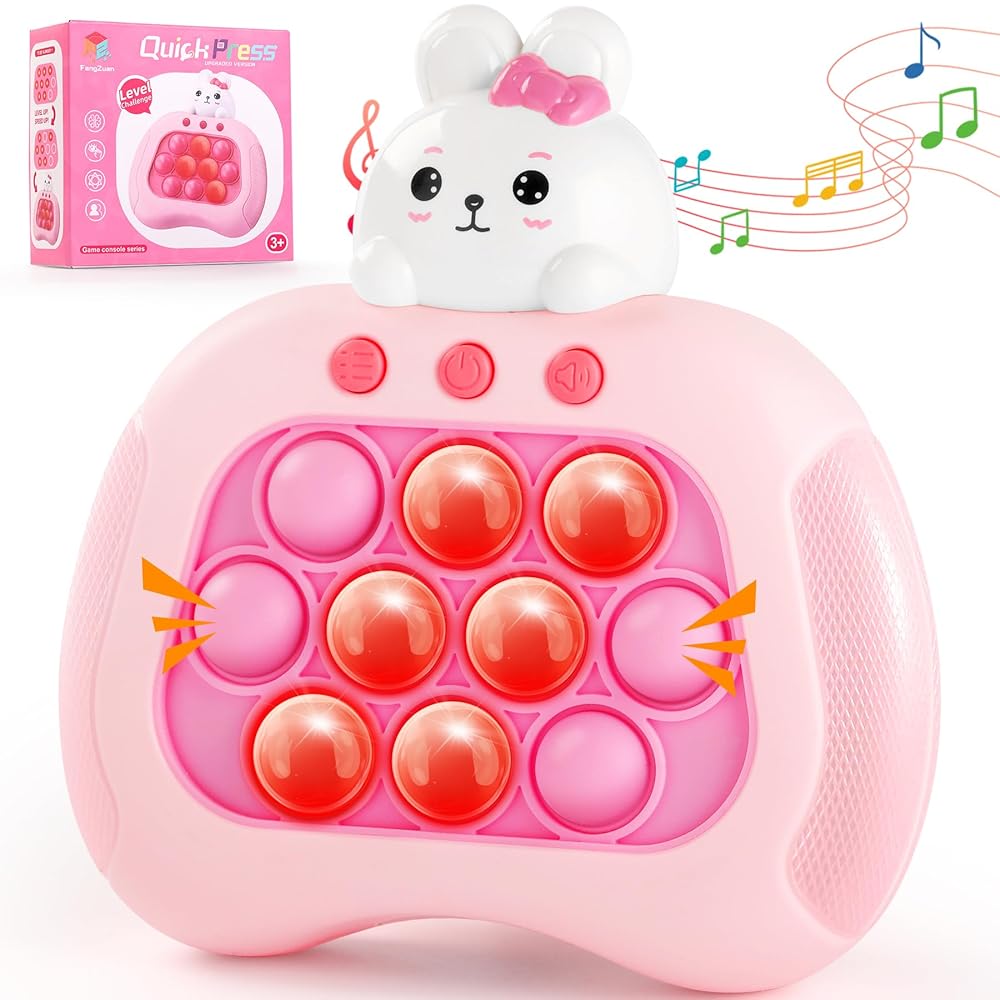 Easter Bunny Pop Light Up Game Fidget Toy,Easter Sensory Pop Toys for Girls Boys Kids Toddler Adult,Easter Fidget Toy,Easter Basket Stuffers for Kids,Easter Party Favors Gifts