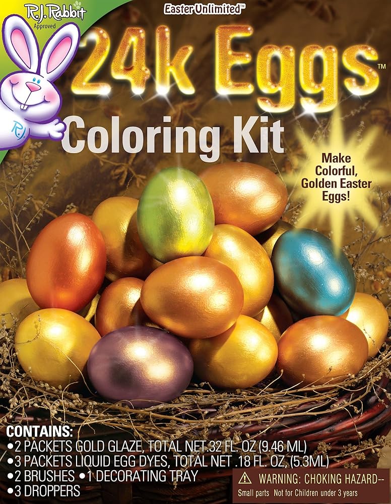 Easter Unlimited 24 Karat Easter Egg Coloring Kit, Multi
