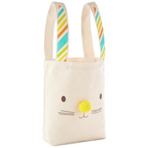 Hallmark 8"x10" Easter Canvas Tote Bag (Bunny Ears) for Easter Baskets, Egg Hunts, Spring Birthdays and More