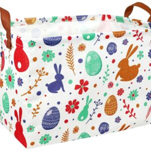 Large Easter Baskets for Kids Teen Boys Personalized Egg Hunting Baskets Baby Girl Fabric Empty Easter Gift Bakset ( boho Bunny )
