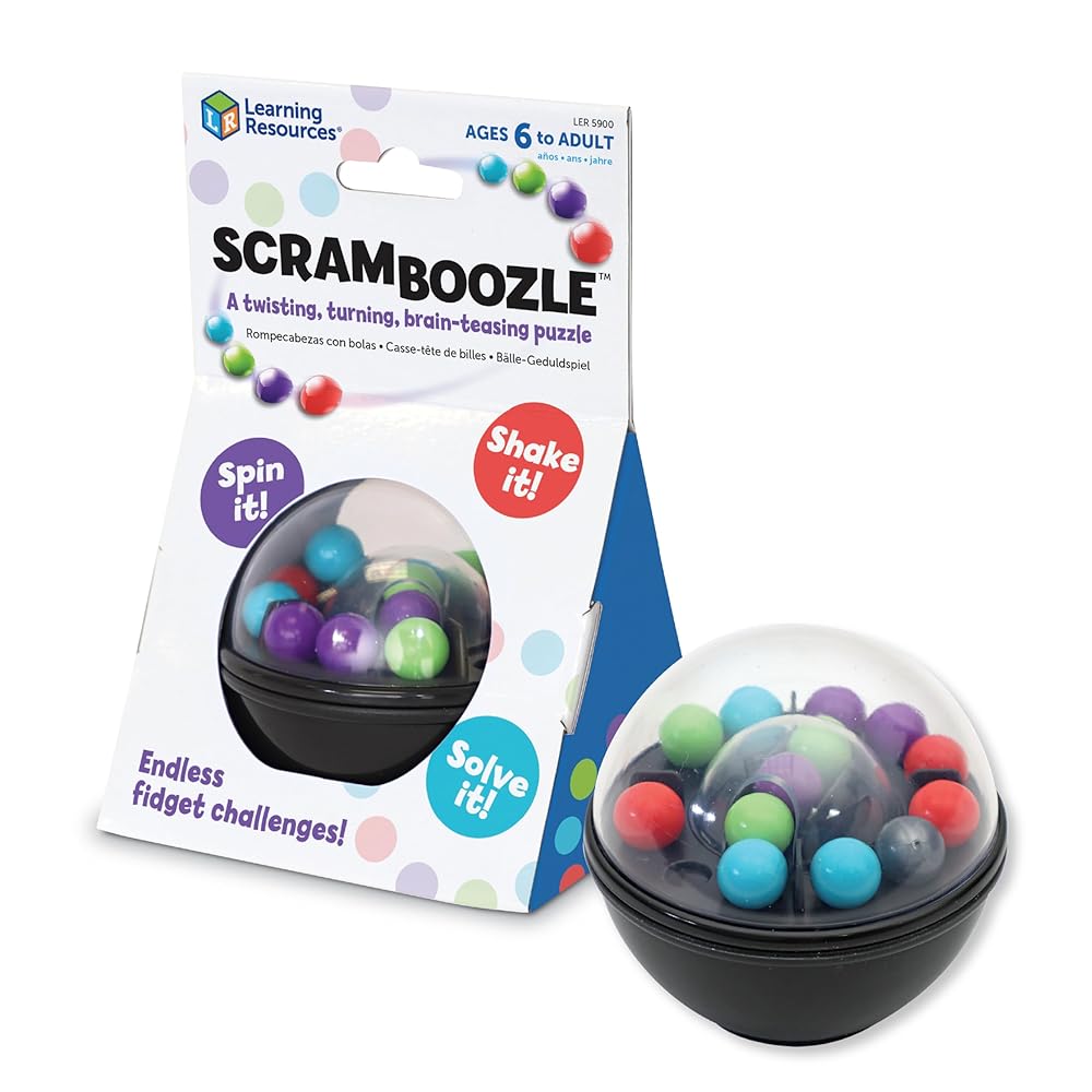 Learning Resources Scramboozle Puzzle Ball - 3D Brain Teasers and Puzzle Games for Kids and Adults, Puzzle Sort Ball Game, Easter Basket Stuffers For Teens, Ages 6+