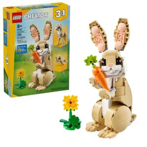 LEGO Creator 3 in 1 Cute Bunny Toy - Building Toy Set with 3 Build Options, Bunny, Seal, or Llama - Easter Basket Gift & Craft - Animal Figures for Kids, Girls and Boys, Ages 8+...