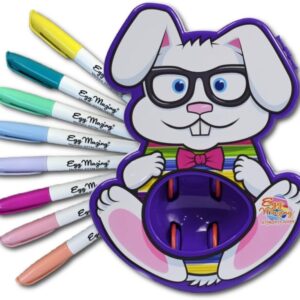 The Eggmazing Easter Egg Decorator Kit - Includes Bunny Egg Decorating Spinner Arts and Crafts Set with 8 Colorful Quick Drying Markers - Packaging May Vary