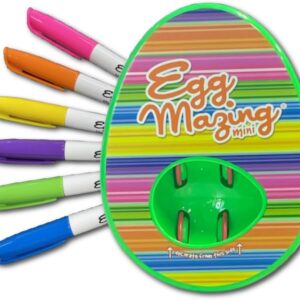 The EggMazing Easter Egg Mini Decorator Kit Arts and Crafts Set - Includes Egg Decorating Spinner and 6 Markers [Packaging May Vary]