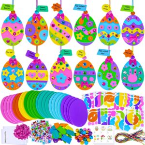 Winlyn 24 Sets Easter Craft Kits DIY Easter Egg Ornaments Decorations Assorted Easter Egg Foam Stickers Easter Arts and Crafts for Kids Spring Easter Home Classroom Activities...